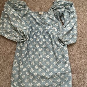 Billabong Blue Floral Casual Dress